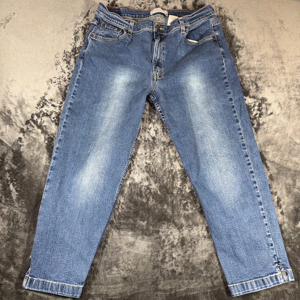VTG Levi Strauss Signature Stretch Jeans Womens 18 Medium Wash Straight Leg